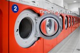 Máy giặt, khô, ướt, máy sấy, là, ủi, ép, trong cửa hàng, xưởng giặt,